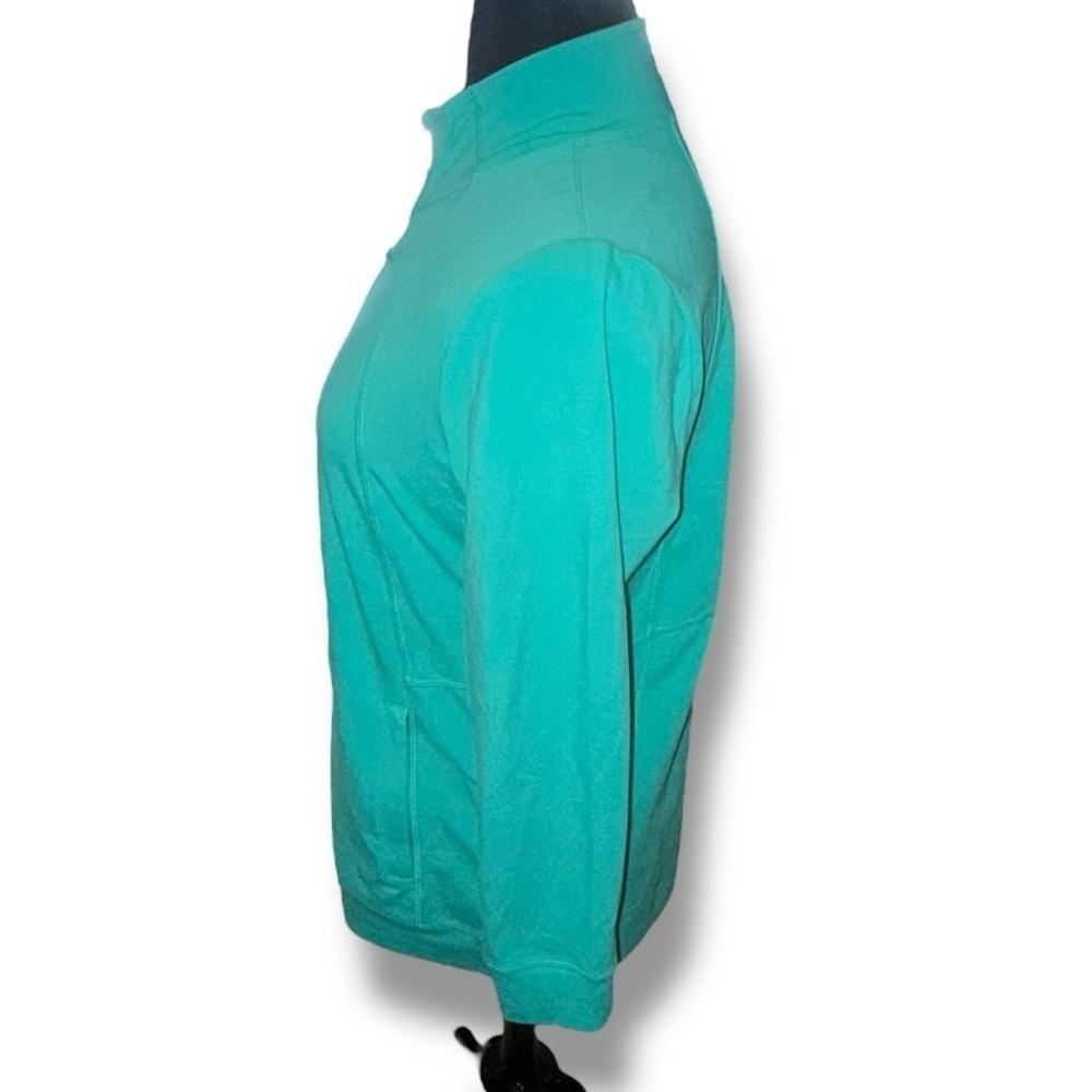 TALBOTS T By Talbots Everyday Stretch Mockneck Jacket - Rain Forest Green 1X - Picture 3 of 15